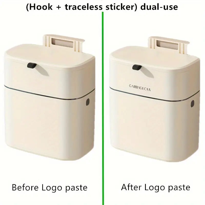 Wall-Mounted Waste Bin Lidded Trash Can